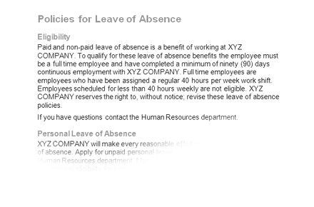 Leave of Absense