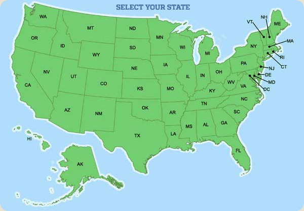 States Map For Employee Handbooks