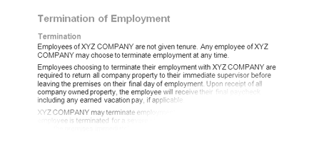 Employee Termination Policy